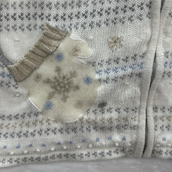 Vintage Erika Women's Medium Christmas Sweater Vest Embroidered Snowflakes - Picture 4 of 13